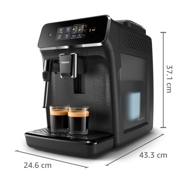 philips série 2200 machine expresso automatique 2 boissons, mousseur à lait classique, Écran tactile, broyeur céramique, aroma seal, noir mat (ep2220/10)