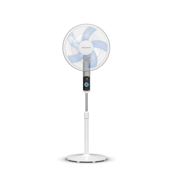grynais turbo silence, ventilateur sur pied, silencieux, puissant, design durable, Écoénergétique, timer 12h vu5650f0, blanc