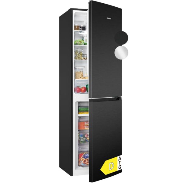 grynais réfrigérateur et congélateur 247l kg7360 noir, système multiairflow, totalement sans givre, 4 Étagères en verre, Éclairage led, classe Énergétique a+, noir