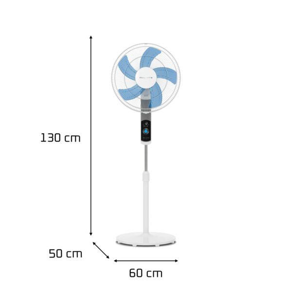 grynais turbo silence, ventilateur sur pied, silencieux, puissant, design durable, Écoénergétique, timer 12h vu5650f0, blanc