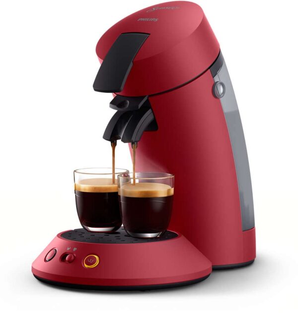philips csa210/91 machine à café dosettes senseo original+, rouge