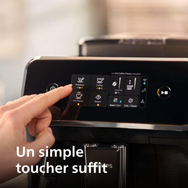 philips série 2200 machine expresso automatique 2 boissons, mousseur à lait classique, Écran tactile, broyeur céramique, aroma seal, noir mat (ep2220/10)
