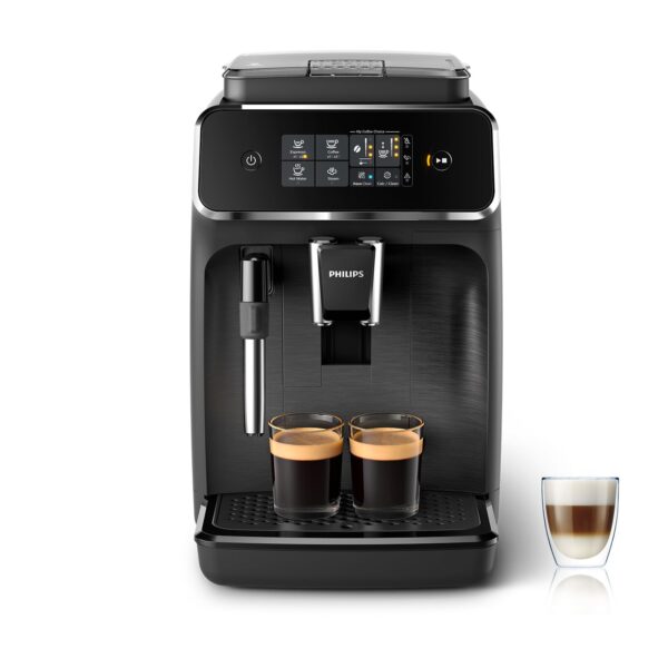 philips série 2200 machine expresso automatique 2 boissons, mousseur à lait classique, Écran tactile, broyeur céramique, aroma seal, noir mat (ep2220/10)