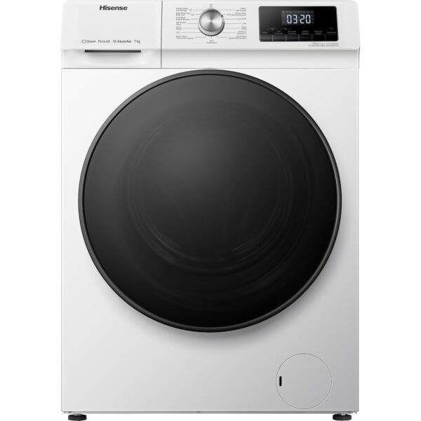 grynais wfqa7014evjm machine à laver avec fonction vapeur/ 7 kg/aquastop/ 1400 tr/min / 15 programmes/inverter powerdrive motor/tambour en acier inoxydable/sécurité enfant/nettoyage du tambour/blanc