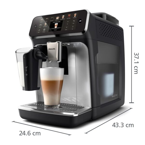 philips machine à expresso entièrement automatique 5500 series–20 boissons chaudes et glacées, carafe lattego facile à nettoyer, silentbrew 40% plus silencieuse, quickstart, noir et argent (ep5546/70)