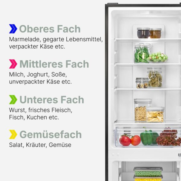 grynais réfrigérateur et congélateur 247l kg7360 noir, système multiairflow, totalement sans givre, 4 Étagères en verre, Éclairage led, classe Énergétique a+, noir