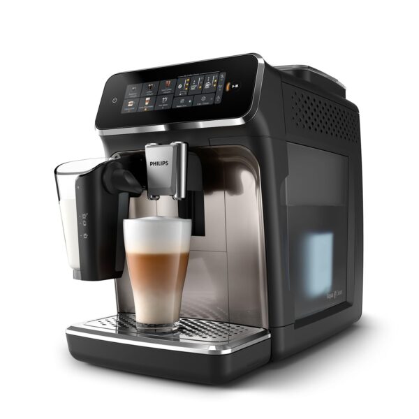 philips machine à expresso entièrement automatique séries 3300 6 boissons,Écran tactile couleur moderne,système à lait lattego,silentbrew,broyeur 100%céramique,filtre aquaclean.noir chrome (ep3347/90)
