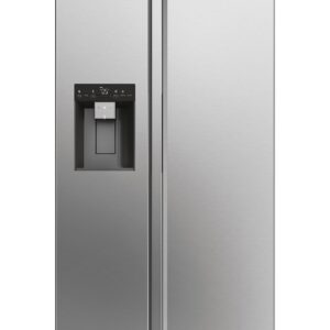 grynais sbs 90 serie 5 hsw59f18eimm frigo américain pose libre 601 l e platine, acier inoxydable