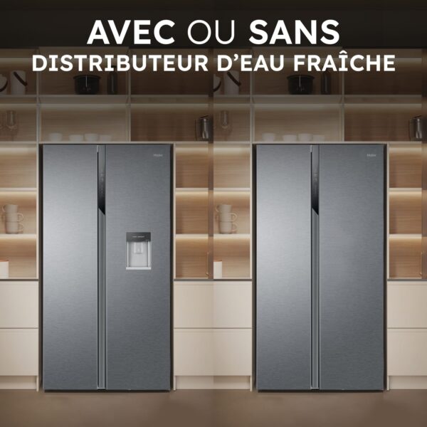 grynais réfrigérateur américain 2 portes classe Énergétique e technologie total no frost multi air flow inox 337l + 191l (congélateur) 177,5 x 90,8 x 64,7 cm modèle hsr3918enpg