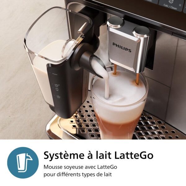 philips machine à expresso entièrement automatique séries 3300 6 boissons,Écran tactile couleur moderne,système à lait lattego,silentbrew,broyeur 100%céramique,filtre aquaclean.noir chrome (ep3347/90)