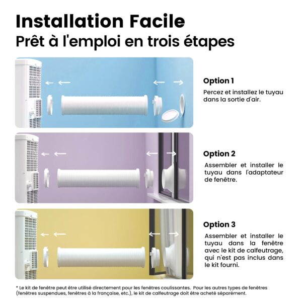 grynais climatiseur mobile 9000 btu/h 2,6kw, contrôle app, 3 modes, 3 vitesses de ventilation, dimensions compactes, pour pièces de 33㎡, breezy cool 2.6, fonctionne avec alexa