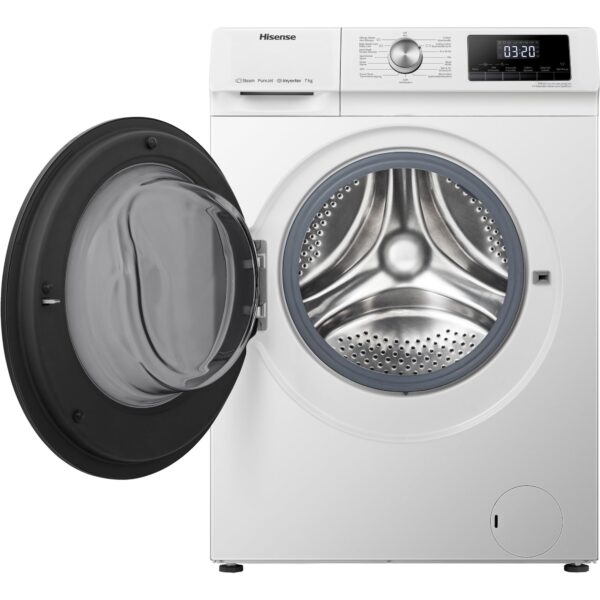 grynais wfqa7014evjm machine à laver avec fonction vapeur/ 7 kg/aquastop/ 1400 tr/min / 15 programmes/inverter powerdrive motor/tambour en acier inoxydable/sécurité enfant/nettoyage du tambour/blanc