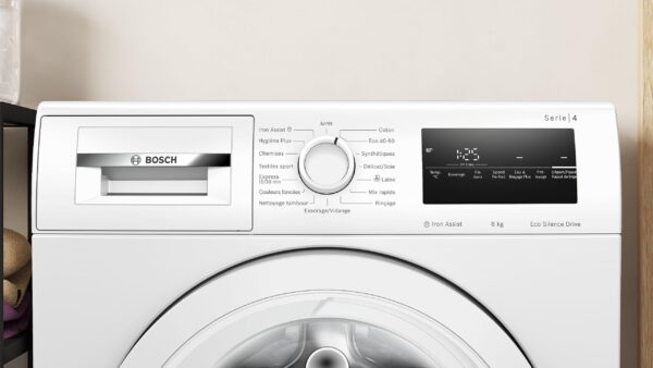 grynais wan28258fr, série 4, lave linge hublot, 8 kg, 1400 trs/min, blanc