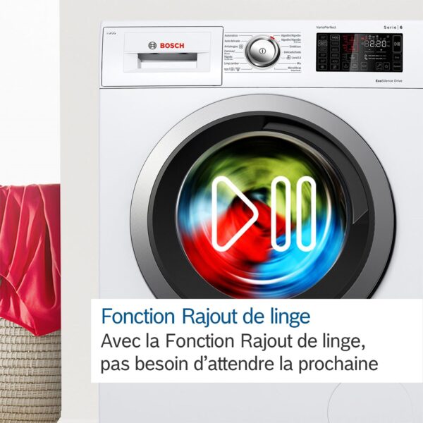 grynais wan28258fr, série 4, lave linge hublot, 8 kg, 1400 trs/min, blanc