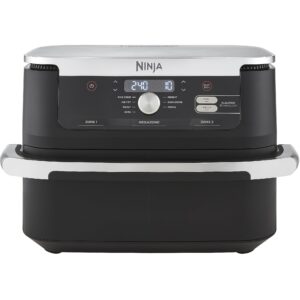 ninja foodi flexdrawer air fryer, dual zone avec séparateur amovible, grand tiroir de 10.4 l, 7 en 1, double zone, sans huile, pièces antiadhésives compatibles au lave vaisselle, noir af500eu