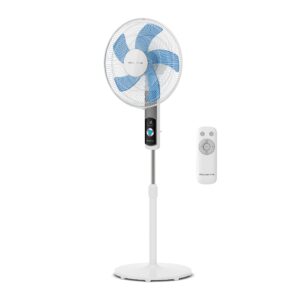 grynais turbo silence, ventilateur sur pied, silencieux, puissant, design durable, Écoénergétique, timer 12h vu5650f0, blanc