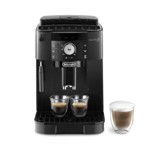 de'longhi magnifica s ecam11.112.b, machine à café automatique/ à espresso du grain à la tasse avec buse à lait, avec 4 recettes à touche unique, panneau de contrôle soft touch, 1450w, noir