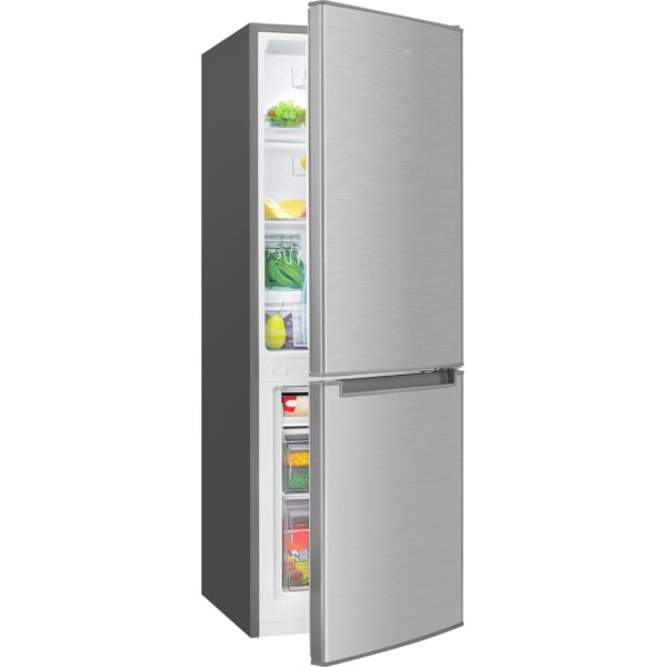 grynais, réfrigérateur et congélateur 173l inox kg7359 réfrigérateur 121l, congélateur 52l, Éclairage led, contrôle température, alarme ouverture, Économie Énergie, dimensions 142,5x49,5x56 cm