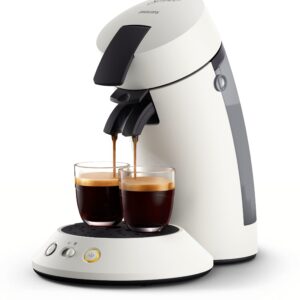 grynais senseo original plus csa210/10 machine à café à dosettes (sélection de la puissance du café, technologie coffee boost, en plastique recyclé) blanc