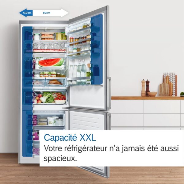 grynais kgv58vleas, série 4, réfrigérateur congélateur, pose libre, 191 x 70 cm, 377 l / 126 l, inox