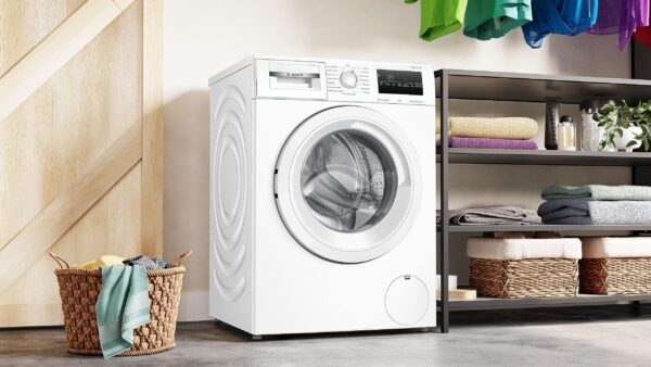 grynais wan28258fr, série 4, lave linge hublot, 8 kg, 1400 trs/min, blanc
