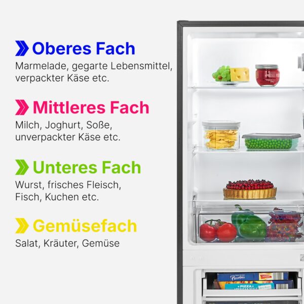 grynais, réfrigérateur et congélateur 173l inox kg7359 réfrigérateur 121l, congélateur 52l, Éclairage led, contrôle température, alarme ouverture, Économie Énergie, dimensions 142,5x49,5x56 cm