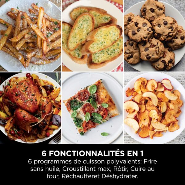 ninja double stack xl friteuse sans huile, friteuse verticale à 2 tiroirs, 4 niveaux cuisson, 2 tiroirs et 2 grilles, design compact, capacité de 9,5l, 6 fonctions de cuisson, 8 portions, gris sl400eu