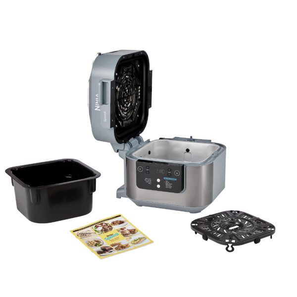 ninja speedi 10 en 1 cuiseur rapide, air fryer, friteuse à air et multicuiseur, 5.7l, repas pour 4 en 15 minutes, vapeur, gril, cuire au four, rôtir, saisir, mijoter et plus, gris sel de mer, on400eu