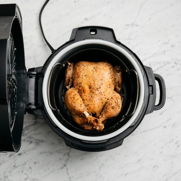 ninja multicuiseur foodi, air fryer, 7 en 1, 6l, 7 fonctions de cuisson, autocuiseur multifonction, cuisson sous pression, friture à l'air, cuisson lente, gril et plus, acier brossé et noir, op300eu